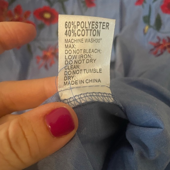 NWT Lucy Wang embroidered button down-large - Picture 4 of 4